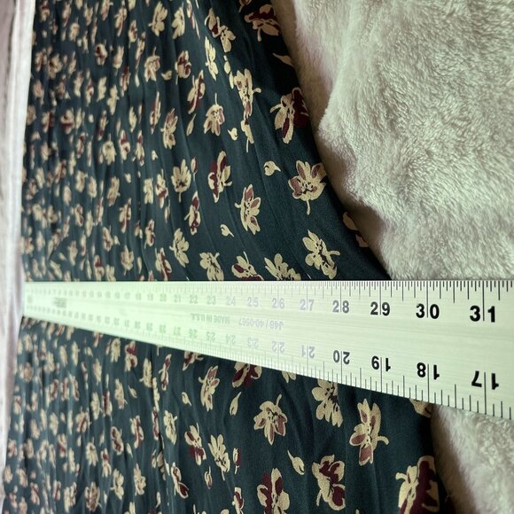 Sundance Womens Floral Print Silk Midi Dress Size 10 Black Red Short Sleeve Boho - Picture 9 of 13